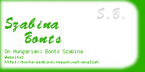 szabina bonts business card